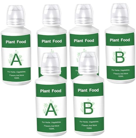 6Pcs Aliments Pour Plantes Hydroponiques A et B Ensemble D'engrais Nutriments Hydroponiques pour Légumes Fruits Fleurs Systèmes D'intérieur Solution Nutritive De Croissance Des Plantes