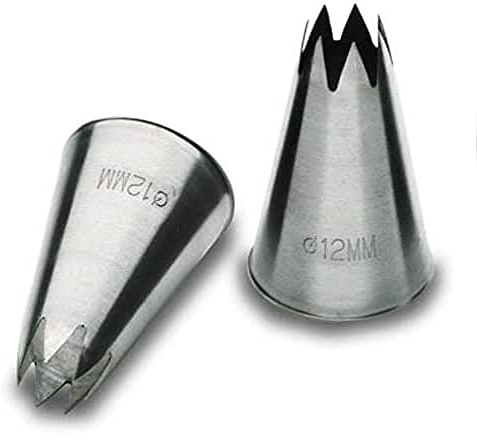 Lacor 68932 - Pack 6 Boquilla Estrella Acero Inoxidable 12cm - Cocina | En acero inoxidable, para un uso práctico y profesional en cocina; ideal para cocina profesional y uso diario en casa