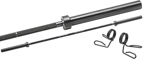 Bad Company Langhantelstange 220 cm 28mm Olympia schwarz- Langhantel ohne Gewichte mit Kugellager inkl. Federverschlüsse 50/51 mm - Hantelstange lang bis 350 kg belastbar