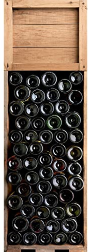 Sticker mural Photo trompe l'oeil pour Réfrigérateur, Étagère à Bouteilles de Vin 180 cm X 60 cm - Décoration Murale pour Cuisine, Bar, Cave à Vin