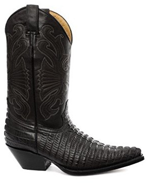 Grinders Carolinas Schwarz Croc Herren Western-Cowboy- Stiefel