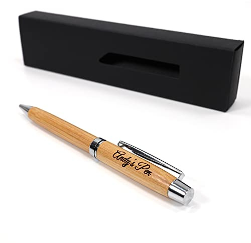 CustomDesign.Shop Personalisierter Eco Kugelschreiber aus Bambus + Geschenkbox | Kuli mit Gravur | Individuell Stift Geschenk