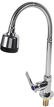 Fdit Swivel Küchenarmatur Zink Legierung Auslauf Einzel 360 Grad ratate Griff Spüle Pull-Down Spray Wasserhahn Armatur Kaltwasser