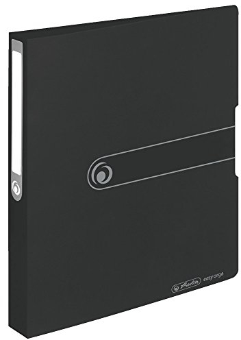 Herlitz 11205754 Ringbuch A4, Opak Schwarz, 2 Ringe, 25mm, 10 Stück