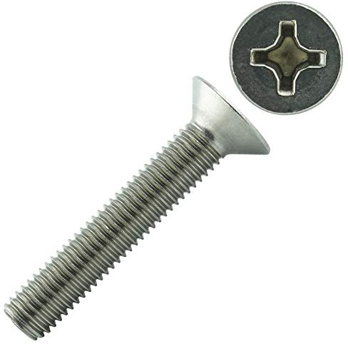 Eisenwaren2000 | M6 x 70 mm Senkkopfschrauben mit Kreuzschlitz H (10 Stück) - DIN 965 - ISO 7046 Senkkopf Schrauben - Gewindeschrauben - Vollgewinde - Edelstahl A2 V2A - rostfrei