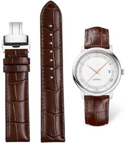 FOUUA Uhrenarmbänder Echtes Leder Uhrenarmbänder Alligator Geprägte Ersatz Faltschließe Armbänder 12 13 14 15 16 17 18 19 20 21 22 24mm