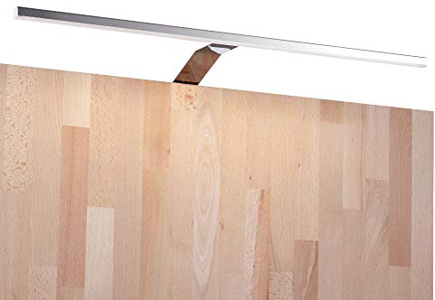 kalb Material für Möbel LED Kleiderschrankleuchte Aufbauleuchte Schrankbeleuchtung 1-4er SET chrom / silbergrau 600mm, Oberfläche:verchromt, Auswahl:3er Set neutralweiss