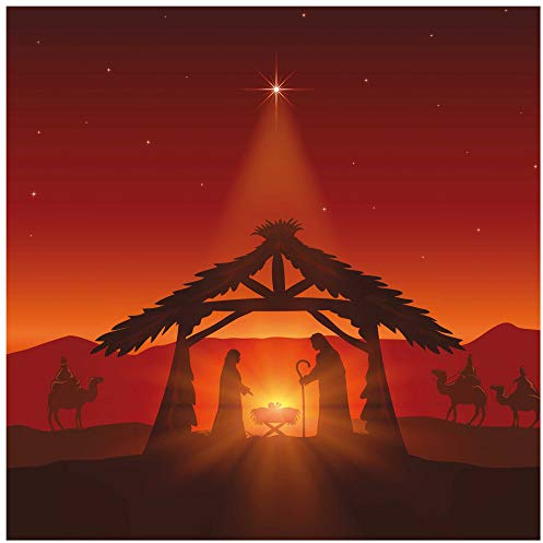 Christliche Weihnachtskarten mit Umschlag Set 10 Stück - Weihnachtskrippe, Jesaja 9:6, Nostalgie Weihnachtskarten mit Umschlägen, Christmas Cards in English, Just Cards