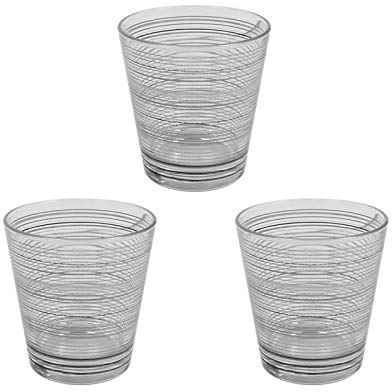 MAURY'S ROUND BICCHIERE PER ACQUA IN VETRO IN SET DA 3 PEZZI (Grigio)