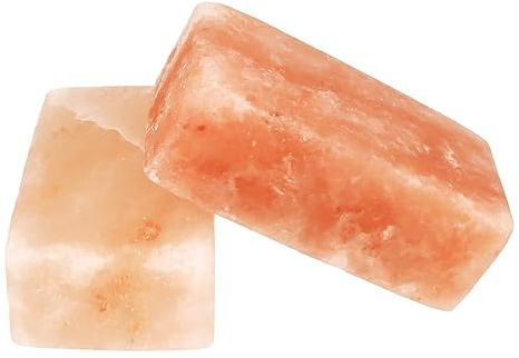 Juego de 2 jabones de sal en forma de corazón, cristal de sal, natural, 200 g/unidad.