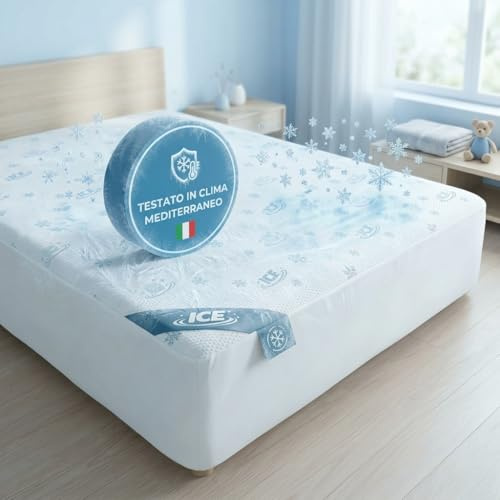 Marivor - Coprimaterasso Matrimoniale Rinfrescante160x190 160x200 – Proteggi Materasso Traspirante Viscosa Premium – Angoli Elasticizzati – Lavabile OEKO-TEX Made in Italy (Coprimatersso 180x200)