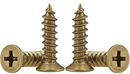 BOZONLI Brass Wood Screws, Phillips Flat Head, M3×10mm, 30 Pieces