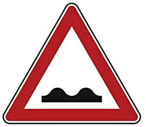 BAUZAUNWELT Verkehrszeichen Unebene Fahrbahn - nach StVO mit RAL Gütezeichen - SL 900, Flachform Alu 2 mm, Folie RA 1A