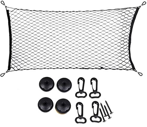 LXGKREL Kofferraumnetz Gepäcknetz 70x70 / 110x60 Elastisches Kofferraum Netz mit Haken fürs Auto