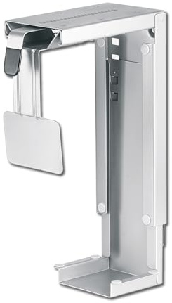 Eisnhauer PC-Halter Claw, verstellbare Computer Halterung für Verschiedene Gehäusegrößen, zur Montage unter dem Schreibtisch (Silber)