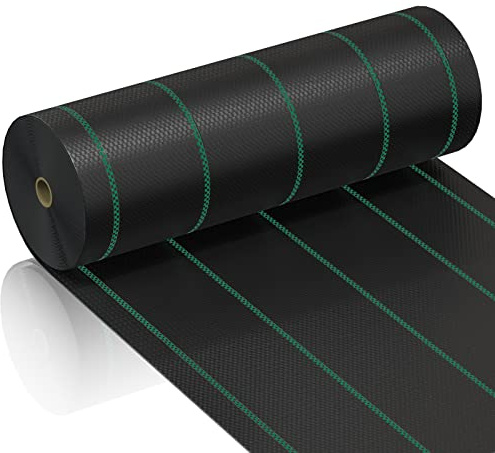 mychoiii 6ft x 300ft Weed Barrier Landscape Fabric, 3.5oz Heavy Duty Woven Ground Cover, 1800 Sq Ft Coverage Geotextile Weed Cloth for Gardening, Driveway, French Drain - UV Resistant