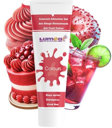 Dekozauber24 Lebensmittelfarbe Rot, Gel, 30g, vegan, zuckerfrei, hochkonzentrierte, rote Lebensmittelfarbe für Fondant, Buttercreme, Getränke und mehr