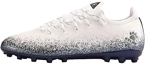 KELME Pro Soccer Cleats Fly-k - Scarpe da calcio per uomo e donna, per interni ed esterni, unisex, per adulti, scarpe da calcio in erba artificiale AG, Bianco/nero, 38 EU
