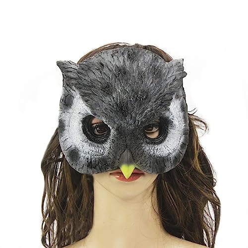 JIAHG Halloween Owl Mask - Animal Cosplay Eyemask PU Foam Half Face Masquerade Mardi Gras Ball Carnival Easter Mask Cosplay Props Fancy Dress Up Accessory for Women