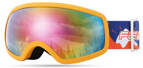 FEISEDY Kids Ski Goggles,Snowboard Goggles for Boys Girl Youth,OTG Anti Fog UV Protection Snow Goggles B0019