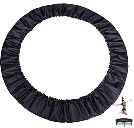 Trampolin Randabdeckung 96-120cm, Indoor Erwachsene Kinder Fitness Trampolin Umrandung, 800D Reißfest Oxford-Tuch Federabdeckung, 100% UV-beständig Trampolin Zubehör Ersatzteile,Schwarz,127cm(50inch)