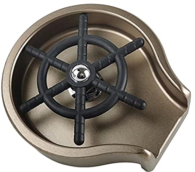 Enjuagador de vidrio para fregadero de cocina, enjuagador automático de tazas de café, enjuagador de vidrio con barra redonda de acero inoxidable de 5 pulgadas, para hotel cafetería restaurante (dor
