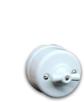 Conmutador de superficie, lazo, porcelana blanca, compatible con sistemas de iluminación y control de circuitos eléctricos.