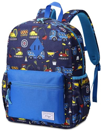 Kasgo Cartable Garçon Primaire, 13,2L Sacs à Dos Garcon 6-8 Ans Résistant à l'Eau Léger Sac a Dos Enfants pour CP-CE2 Voyage avec Sangle de Poitrine Voiture Bleu