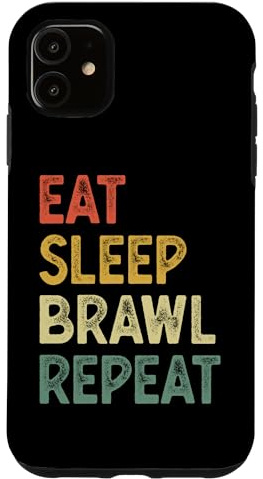 Eat Sleep Brawl Repeat Stars Lustiges Videospiel Hülle für iPhone 11