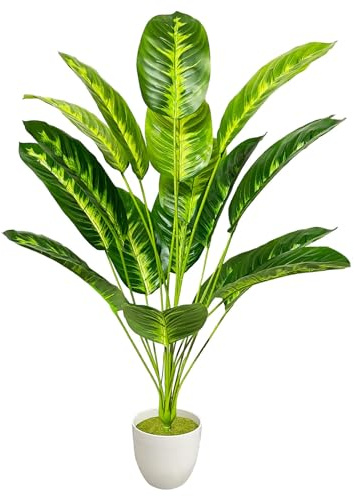 Zelihrdu Plantes Artificielles avec Pot Intérieure Extérieure, Grande Faux Plante Tropicales Fausse Arbre pour Maison Jardin Salon Chambre Bureau Balcon Cour Décoration (80cm Oiseau de Paradis Jaune)