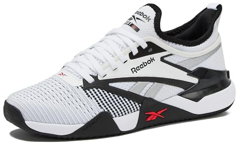 Reebok Nano Court Sport Men's Pickleball or Tennis Shoes for Men, Black/White/Energy Red, 45/46.5 EU