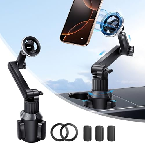 volport Getränkehalter Auto Handyhalterung für Magsafe, Magnetische KFZ Becherhalterung Autohalterung Starker Magnet für iPhone 17 16 15 14 13 12 Pro Max Plus Mini Air