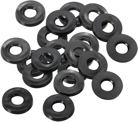 PATIKIL 20pz Rondelle Piatte in Gomma M5, Rondella Piatta 5mm ID x 11mm OD x 1,5mm Spessore Anello Tenuta Separatore Guarnizione per Tubo Rubinetto Tubo Acqua Bullone Fissaggio, Nero