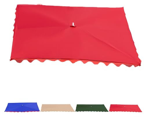 Ersatz-Sonnenschirmbezug für Terrassenschirm, 3 x 2,5 m, 3 x 3 m, 3,5 x 2 m, 3,5 x 3 m, 4 x 2 m, Marktschirm-Abdeckung mit 6 Rippen in 4 Farben (rot, 300 x 250 cm)