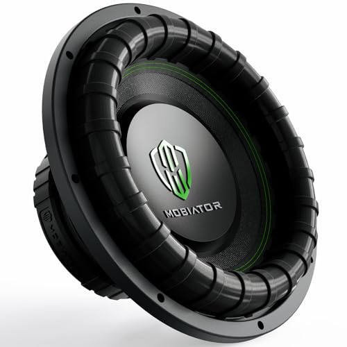 MOBIATOR -Subwoofer para coche de 12 pulgadas, potencia máxima de 1400 W, imán de 54 onzas, bobina de voz de 4 capas de 2 pulgadas, 4 ohmios, fácil de instalar, negro-S124 (MB-S124)