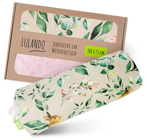 LULANDO® Kuscheldecke 100x75cm Decke Krabbeldecke Spieldecke aus 100% Baumwolle - Antiallergisch - Hergestellt in der EU
