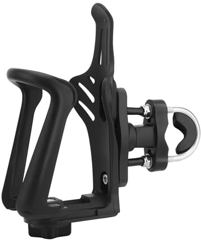 WODHMIEY Drink Bottle Holder, Bottle Cage, Water Bottle Cage with Aluminium Alloy and Stainless Steel Bases, Suitable for Motorcycles, Mountain and Road Cycling, Black, U-Shaped Base
