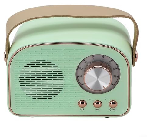 Hasaller Retro Radio for MINI Wireless Speaker Portable Speaker with FM Radio Small Speaker Retro Radio Speaker Rechargeable Loud Volume Speaker(Green Grass)