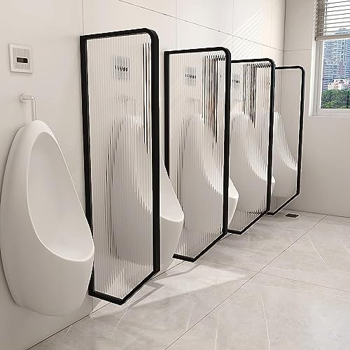 Urinal aus Edelstahl für öffentliche Toiletten, Wandmontage, Urinaltrennwand mit schwarzem Finish, 2 Stück