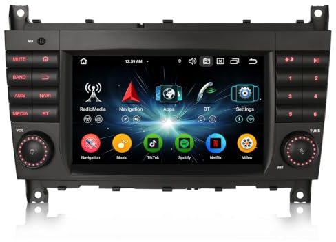 7 Android 16 Autoradio Bluetooth Für Mercedes C Klasse W203 G Klasse W463 | 8-Kern 4GB+64GB, CarPlay & Android Auto, GPS Navigation, DSP, DAB+, WiFi, 4G LTE, FM RDS, IPS Touchscreen, Lenkradsteuerung