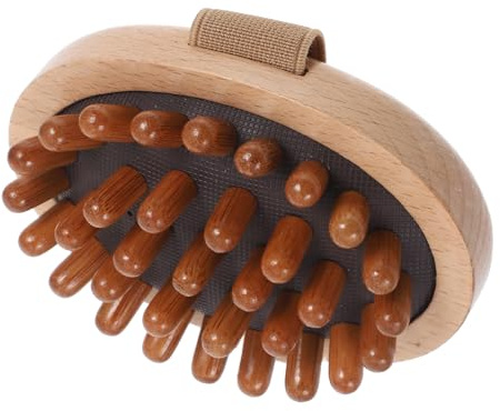 KOMBIUDA Meridian Massage Bürste und Bambus Kopfhautmassagegerät mit Luftkissen Massagebürste für Rücken Beine Büro und Reise