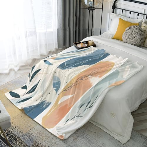 Manta Patchwork Geométrico 75X100Cm, Manta para Sofa, Manta Polar Cálida, Mantas para Cama De Franela Super Suave, Manta Franela De Microfibra Acogedora Y Aómoda, Floral Bohemio