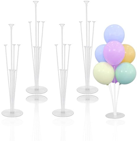Luftballon Ständer, 4 Stück Ballonständer, Wiederverwendbare Ballonständer für Geburtstag Deko, Party Dekoration und Hochzeitsdekorationen