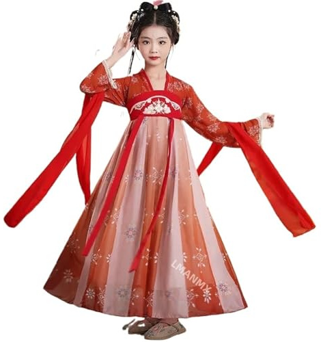 Kinesisk dräkt Dräkt Flickor Barn Kimono Kina Traditionell Vintage Etnisk antik klänning Danskostym cosplay Hanfu set(130)