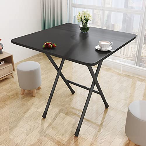 anwhriet Beistelltisch Klappbar,Quadratischer Klapptisch Balkon Camping,Klappbarer Esstisch im Wohnzimmer der Wohnung,60cm x 60cm x 70cm,Schwarz Klappbar Tablett Tisch (Black)