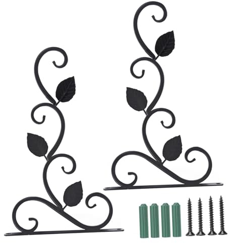 Toddmomy Soporte para Colgar Plantas De Pared 2 Piezas, Ganchos Decorativos De Hierro Negro para Macetas y Linternas, Uso En Jardín, Terraza y Salón, Resistente y Duradero