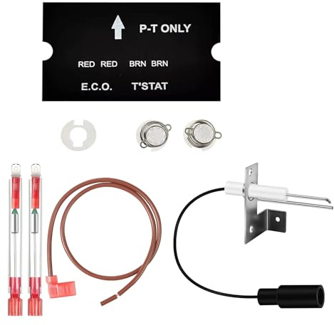 Yilingjc Kit de corte térmico de calentador de agua electrónico, corte térmico con encendedores de calentador de agua y conjunto de termostato apto para remolque 91447 93866 93868