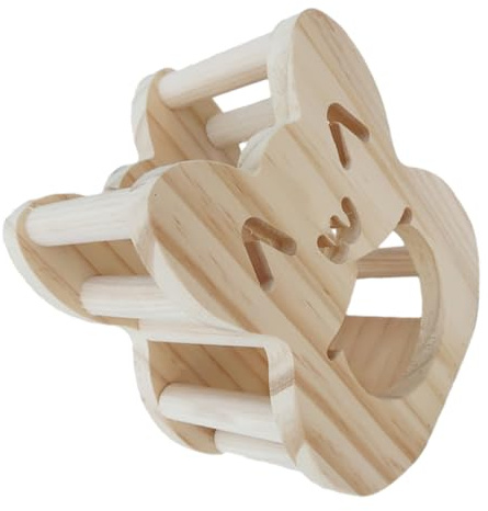 DECOMELODY Holzgras Halter Kaninchen Futterstation Mit Glatten Kanten Grasfutterspender Für Kleintiere Nager Fütterung Zubehör