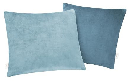 s.Oliver Doublesoft Kissenbezug 50x50 cm - super kuschelig & weich, Polyesterflausch 2 Stück Petrol blau