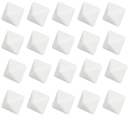 Hominas 20 Pezzi Dadi a 8 Facce in plastica Set di Dadi Fai Te per Giochi Tavolo per Feste, conteggio di Matematica, insegnamento, Bianco
